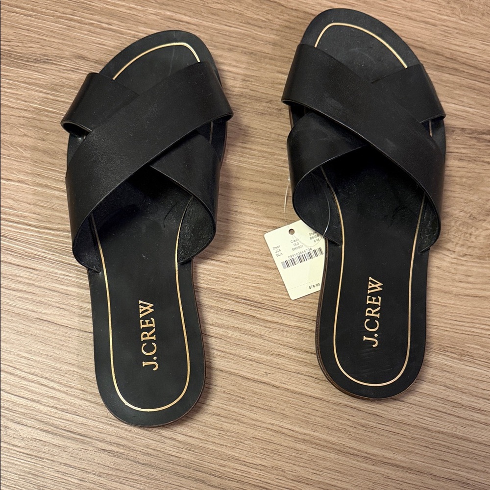 New Vintage J. Crew Women's Black Crisscross Sandals